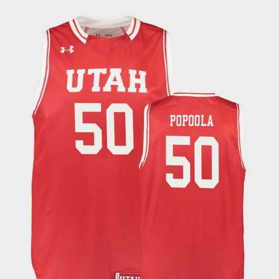 Men Utah Utes Christian Popoola Red Replica College Basketball Jersey